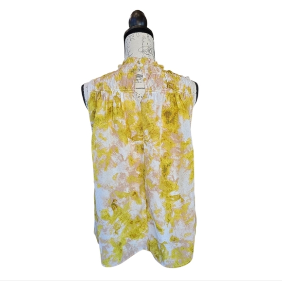 Joie Yellow White Floral Sleeveless Blouse M - Picture 3 of 8